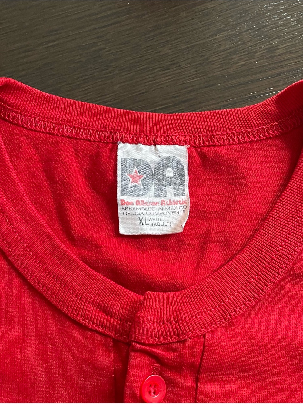 VTG Bud King Of Beers Crop Top Women XL Red Cotton Blend Henley Don Alleson Y2K - Picture 2 of 7